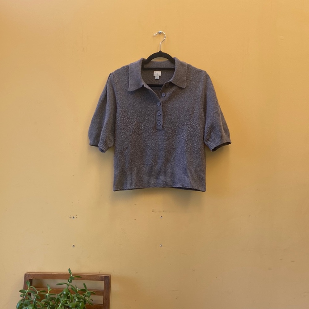 a new day Button-Up Puff Sleeve Sweater - Size Small